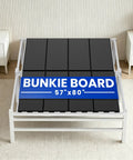 Rock Solid Queen Bunkie Board 57X80 Black Foldable Bed Platform on bed frame in a bright bedroom setting.