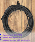 Black hose suspended on Six Pack Heavy Duty Garage Hooks with 100 Pound Capacity Steel Utility Hangers for organizing