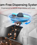 Jam-Free dispensing system in Top Tier Automatic Dog Feeder For Large Breeds With 14 Liter Capacity And Anti Blockage Design.