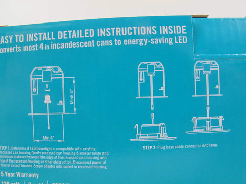 Installation instructions for 4 Inch White Led Recessed Light Trim 4 Pack 5000K Daylight Can Bulb Upgrade Dimmable.