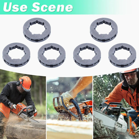 Six Pack .325 Inch Sprocket Drive Rim Kit With 7 Tooth Spline 19mm Small Compatible With Husqvarna Stihl Jonsered Chainsaw Use Scene