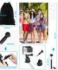 Group using All In One Action Camera Accessory Kit For GoPro And Other Models with tripod, storage bag, wrench shown
