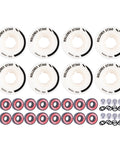 Quad Skate Wheel Set 54mm x 32mm 92A Durometer Indoor Outdoor Eight Pack With Fully Assembled Bearings Spacers And Washers