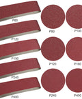 Woodworking Sanding Belts and Discs Set for Bench Sander DIY Friendly with 4 36 Inch Belts and 6 Inch Self Adhesive Discs Grits 80-400