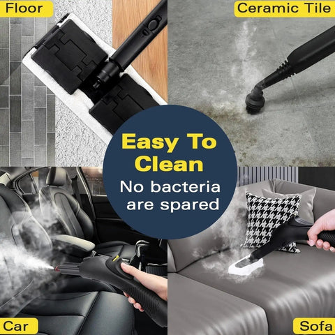 Premium 4.5 Bar High Pressure Handheld Steam Cleaner For Deep Home Cleaning Tasks cleaning floors, ceramic tiles, car seats, and sofas.