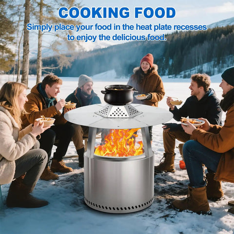 27 Inch Heat Deflector For Yukon Fire Pit Stainless Steel Diffuser With Three Support Legs And Carrying Handle for outdoor use