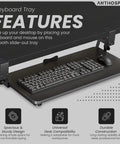 No Drama Clamp Down Keyboard Tray Slides Under Desk With Ample Mouse Space crafted for ergonomics, featuring spacious design and sturdy clamps.