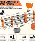 Diagram of Tough As Nails Power Tool Organizer Wall Mount with Charging Station, 3 Layer Racks, and installation components.