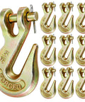 10 Pack Five Sixteenth Inch Clevis Grab Hooks Heavy Duty G70 Forged Steel Chain Hooks With Yellow Chromate Finish 5400 Lbs Capacity