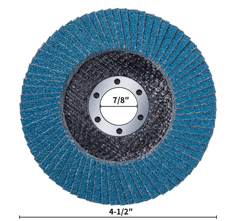 Professional Abrasive Flap Disc 25 Pack For Angle Grinder 4.5 Inch Sanding Discs With Seven Eighth Inch Arbor Type 29 Grit