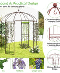 Birdcage Style Garden Arbor With Heavy Duty Metal Frame And Four Climbing Trellises Outdoor Gazebo Pergola Arch