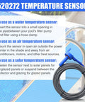 Image showing installation guide for Two Pack 10K Ohm Pool Temperature Sensor Thermistor Replacement With 20 Foot Cable and clamps.