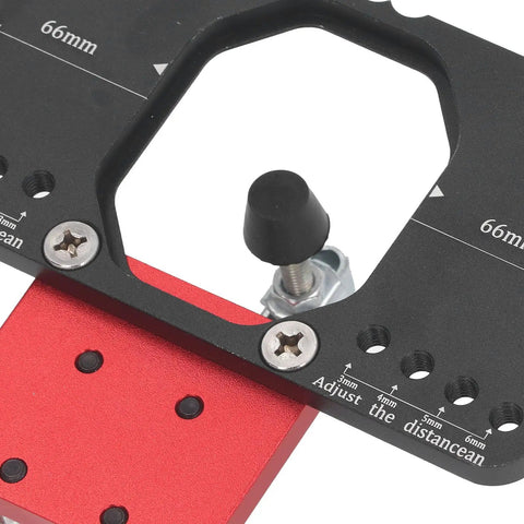 Heavy Duty Door Hinge Jig Kit With Aluminum Alloy Base And Steel Guide Bushing For Router Mortising 35Mm Drill Bit, 66mm stop clamp