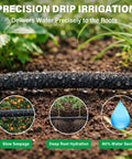 Drip Irrigation System With 100 Ft Quarter Inch Soaker Hose And 10 Ft Half Inch Tubing For Raised Beds, Veggies, Lawn, And Greenhouse