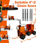 2025 Upgraded Chainsaw Sharpener Kit With Hand Crank Sharpening Jig and 5 Tungsten Carbide Bits for 4-22 Inch Chain Saws