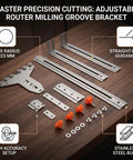 Rock Solid Router Milling Bracket With Adjustable Circle Cutting Jig And Straight Edge Guide, stainless steel parts and adjustable components.