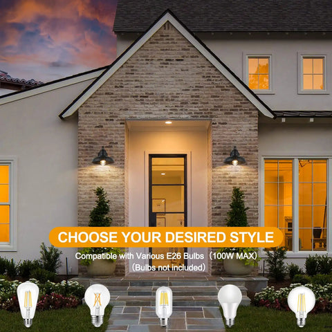 2 Pack Outdoor Wall Lights Vintage Black Sconces For Exterior And Indoor Use Barn Style on house entrance