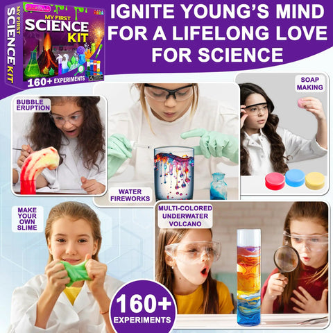 Science Kit For Kids Aged 5 To 12, Hands On STEM Toys And Chemistry Set With Cool Volcano Projects, experiments shown