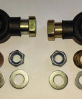 Set Of 2 Outer Tie Rod Ends 7061138 For RZR 570 800 4 S And Ranger 500 700 800 900 XP UTVs 2002 To 2014 And Beyond With Left Hand Thread Half Inch Twenty Grade 12.9 Bolts Durable Steel Easy Install Heavy Duty, shown with bolts and washers