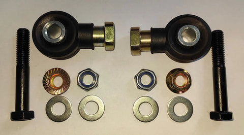 Set Of 2 Outer Tie Rod Ends 7061138 For RZR 570 800 4 S And Ranger 500 700 800 900 XP UTVs 2002 To 2014 And Beyond With Left Hand Thread Half Inch Twenty Grade 12.9 Bolts Durable Steel Easy Install Heavy Duty, shown with bolts and washers