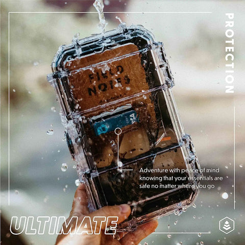 Hand holding EDC 56 Dry Box Go-To Tough Protective Case Made in USA for Organizing Cameras, Phones, Gear, Orange TOPO Finish