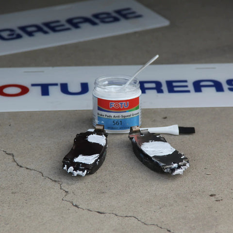 Complete Brake Caliper Grease Kit With 661 Guide Pin Grease, 561 Anti Squeal, And 361 High Temperature Copper Anti Seize in use