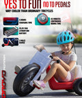 Child riding Romper Electric Tricycle For Kids 3 Plus Years, 24V Ride On Toy With 3 To 6 MPH Speed, Up To 45 Minute Battery, Safe Trike.