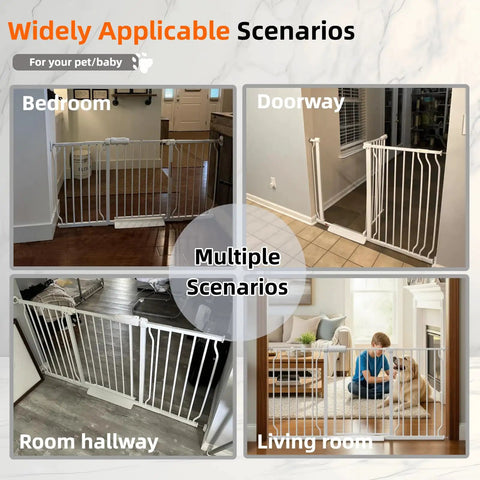 Extra Tall Wide Baby Gate With Walk Through Door 30 Inches High And 51 To 58 Inches Adjustable Width No Drill Pressure Mounted