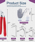 360 Piece Galvanized Hog Ring Kit With Angled Pliers For Upholstery Includes Three Quarter Inch, One Half Inch, And Three Eighths Inch