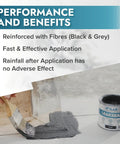 Applying Clear Leak Fix Sealant 17 Oz One Coat Waterproof Sealant With Reinforced Fibers on a crack for exterior repair.