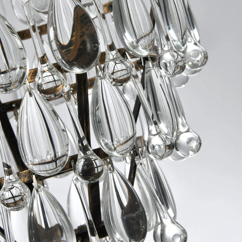 Close-up of sparkling crystals on Showstopping Bronze Crystal Chandelier For Dining Rooms And Living Areas Classic Modern Ceiling Light