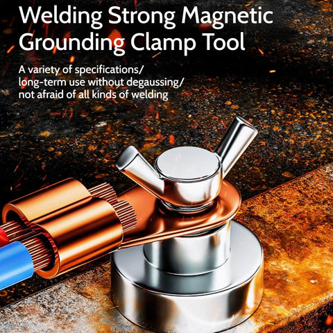 Quick Setup Welding Magnetic Grounding Clamp For Fast Precise Welds Magnetic Welding Ground Clamp shown during use