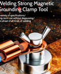 Magnetic Grounding Clamp For Welding, 2025 New Magnetic Welding Ground Clamp attached to a metal surface, 1 Pc