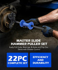 Person using All In One Slide Hammer Puller Kit DIY Ready 22 Piece With One Inch To Two Inch And Seven Eighths Inch Adapters