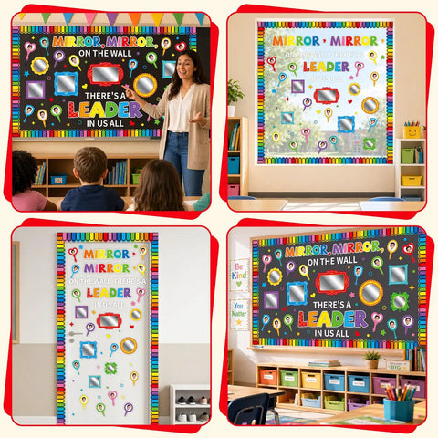 Motivational Bulletin Board Set With Mirrors And Paper Cutouts For Classrooms And Offices Affirmation Station Back To School Decor