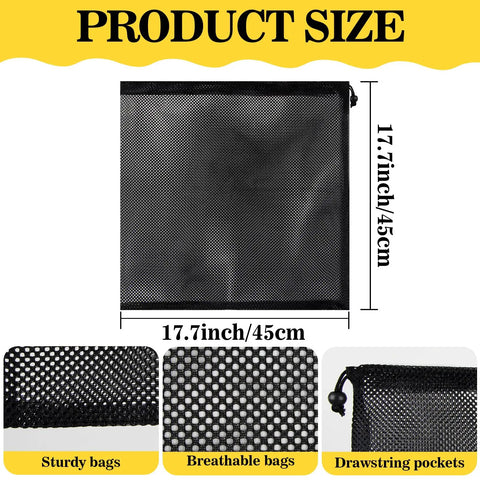 4 Pack 17x17 Inch Pond Pump Barrier Bags Mesh Filter Bags showcasing size and material details