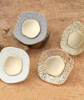 Four Pack Single Hole Drawer Knobs in Champagne Gold Finish Textured Zinc Alloy Cabinet Handles Variety on Wood