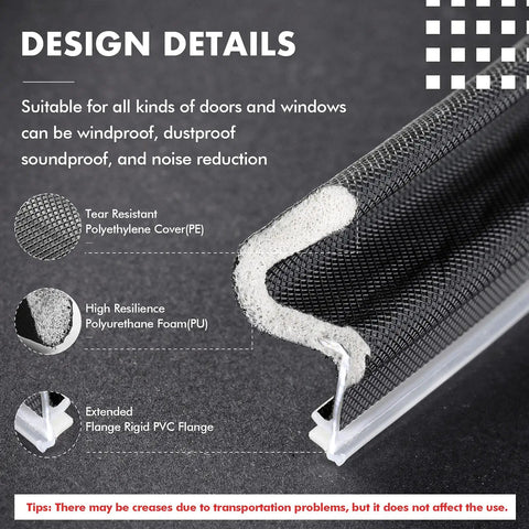 Weather Stripping Door Seal For Exterior Windows And Garage Doors V Shaped Foam Kerf Weatherstrip Gap Blocker detail view