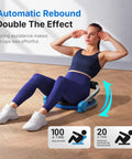 Heavy Duty Ab Machine Featuring Three Adjustable Resistance Settings Sculpt Your Core Get Shredded And Crush Sit Ups Crunches For Your Ultimate At Home Gym Grind Vibe in use with a woman performing sit-ups.