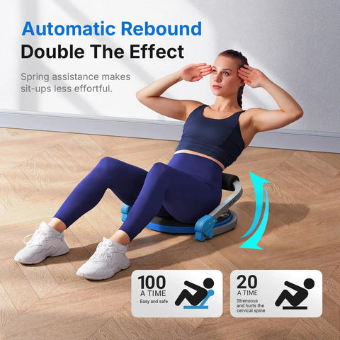Heavy Duty Ab Machine Featuring Three Adjustable Resistance Settings Sculpt Your Core Get Shredded And Crush Sit Ups Crunches For Your Ultimate At Home Gym Grind Vibe in use with a woman performing sit-ups.