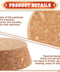 Close-up of tapered cork stoppers set, large 3.5 inch wood cork bottle plugs for canning jars and wine bottles, fine-grained material