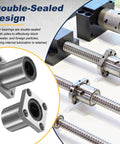 2 Pack LMK16UU 16mm Bore Linear Ball Bearings Square Flange Bushing ABEC3 Grade with double-sealed design for durability.