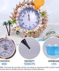 Fast Curing UV Resin Kit with Light 30g Bond in 5 to 10 Seconds, showing clock, resin viscosity, and decoration details