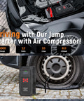 6000A Jump Starter With Air Compressor For Cars And Trucks, 150 PSI Tire Inflator, 12V Power Bank Jump Box With LCD Display