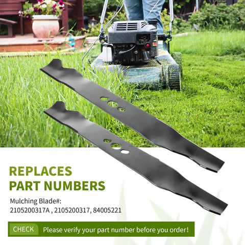 Replacement 2105200317A 21 Inch Mower Blades For Hyper Tough Murray Blackmax Walk Behind Mower shown on lawn