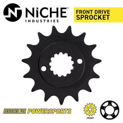 Heavy Duty Drive Sprocket And Chain Combo For Kawasaki KLR650 Front 15T steel sprocket for 1990-2018 models.