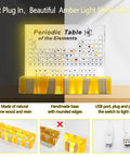 Amber Lighted Acrylic Periodic Table Poster With Real Elements Inside, 83 Elements Shown In 3D Colorful Shapes on Illuminated Base