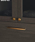 Brushed Bronzed Brass Cabinet Pull Set Mid Center 5 Inch Center To Center Zinc Alloy Drawer Wardrobe Hardware Modern Minimalist Cabinet Handles Six Pack Slick Durable Upgrade on dark wood cabinet door