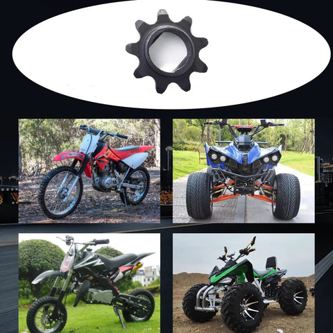 9 Tooth No 35 Chain Sprocket For KR5V Electric Motorcycle ATV Quad Dirt Pit, Built Tough Alloy, Heat Treated, Reduces Chain Slippage, Improves Transmission Efficiency, Not For MY1020 Motors. 9T #35 sprocket for motorcycle, ATV and dirt pit use