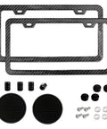 Carbon Fiber Look License Plate Frame Made From Durable Aluminum Scratch Resistant Metal Plate Holder For Cars Universal Fit
